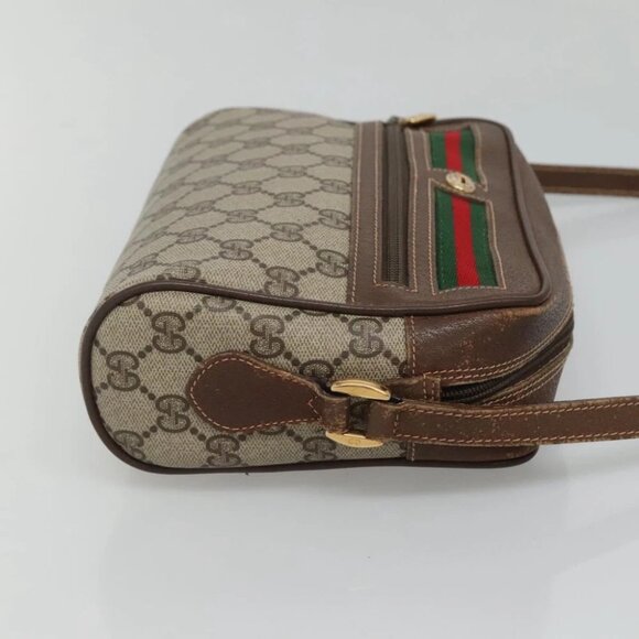 GUCCI GG Supreme Web Sherry Line Bag PVC Beige Gold 56 02 087 Auth ar13365 - Picture 5 of 16